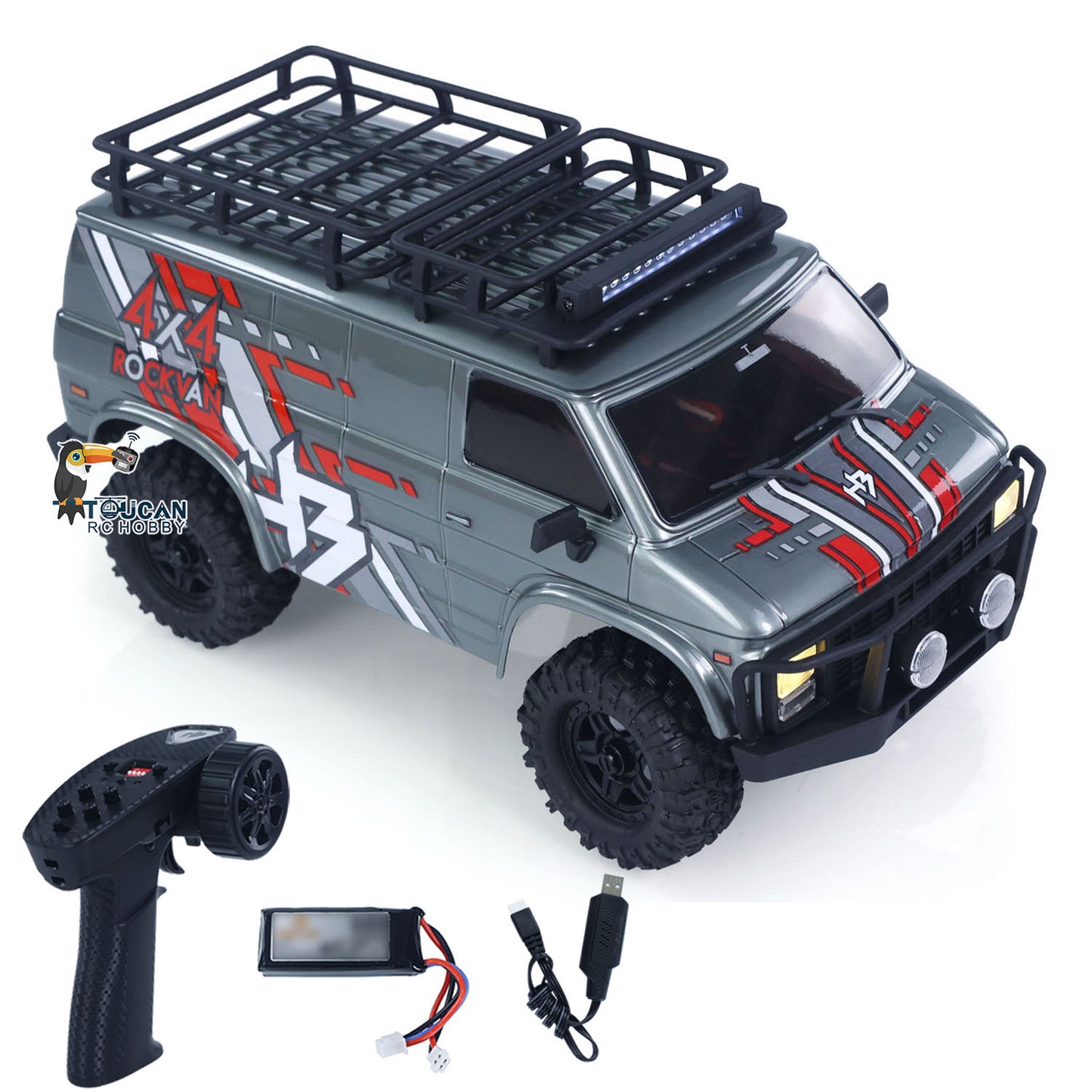 Fast Free Shipping for EU CR18P 1810503 Hobby Plus 1/18 4X4 RC Rock Crawler Electric Remote Control Off Road Vehicle RockVan Light System Shock Absorber