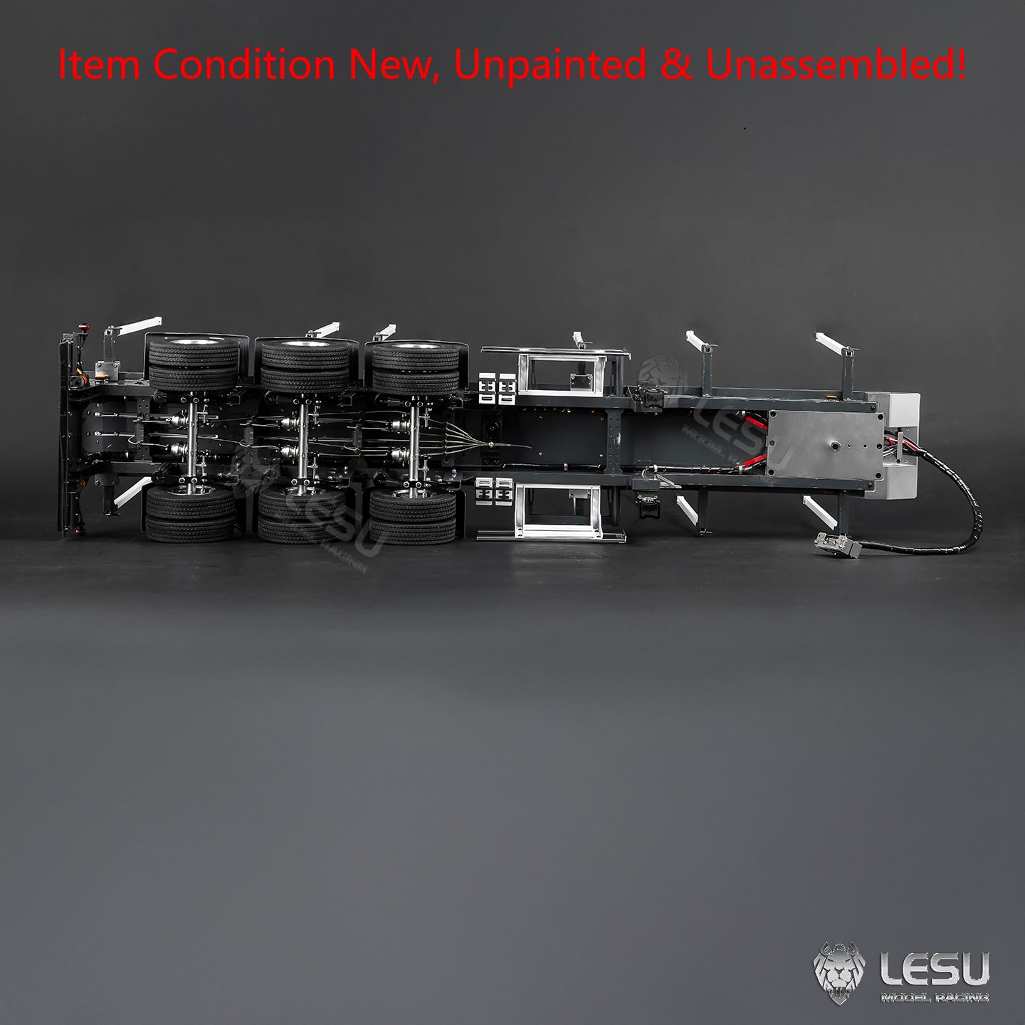 LESU 1/14 Metal RC Log Semi Trailer KIT Wood Transport Vehicle Light Electric Drum Brake Lifting Leg for TAMIYA Tractor Dumper