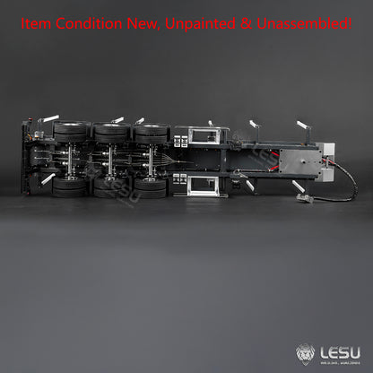 LESU 1/14 Metal RC Log Semi Trailer KIT Wood Transport Vehicle Light Electric Drum Brake Lifting Leg for TAMIYA Tractor Dumper