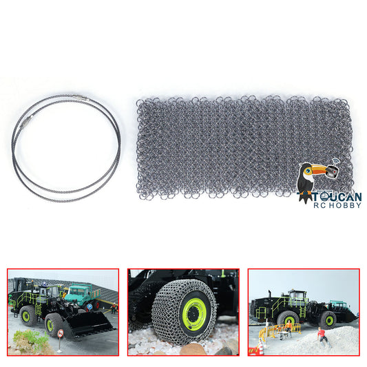 US STOCK Metal Tyre Chain for 1/14 K988 RC Hydraulic Loader Remote Controlled Construction Vehicle Trucks DIY Parts