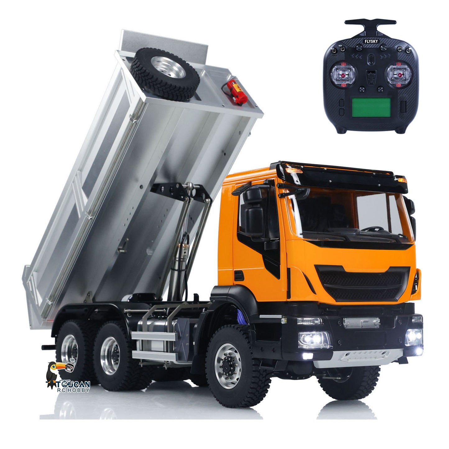 MODO 1/14 6x6 Metal Hydraulic RC Dumper Truck Remote Controlled Simulation Car Hobby Models 2-speed Gearbox ESC Servo