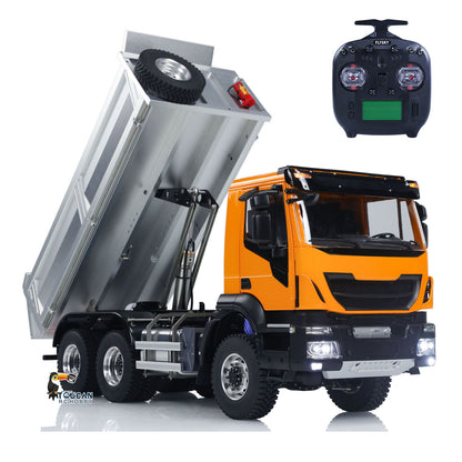 MODO 1/14 6x6 Metal Hydraulic RC Dumper Truck Remote Controlled Simulation Car Hobby Models 2-speed Gearbox ESC Servo