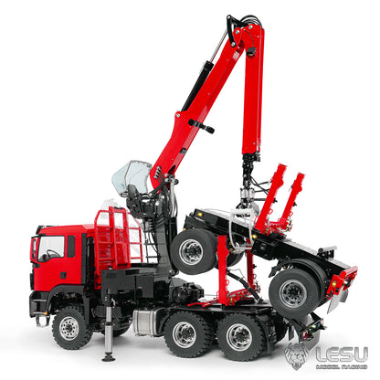 TOUCAN RC HOBBY LESU Z0073 1/14 RC Logging Truck Timber Transport Vehicle with Hydraulic Crane 6x6 Metal Chassis 8CH Valves 3Speed Gearbox Light Sound