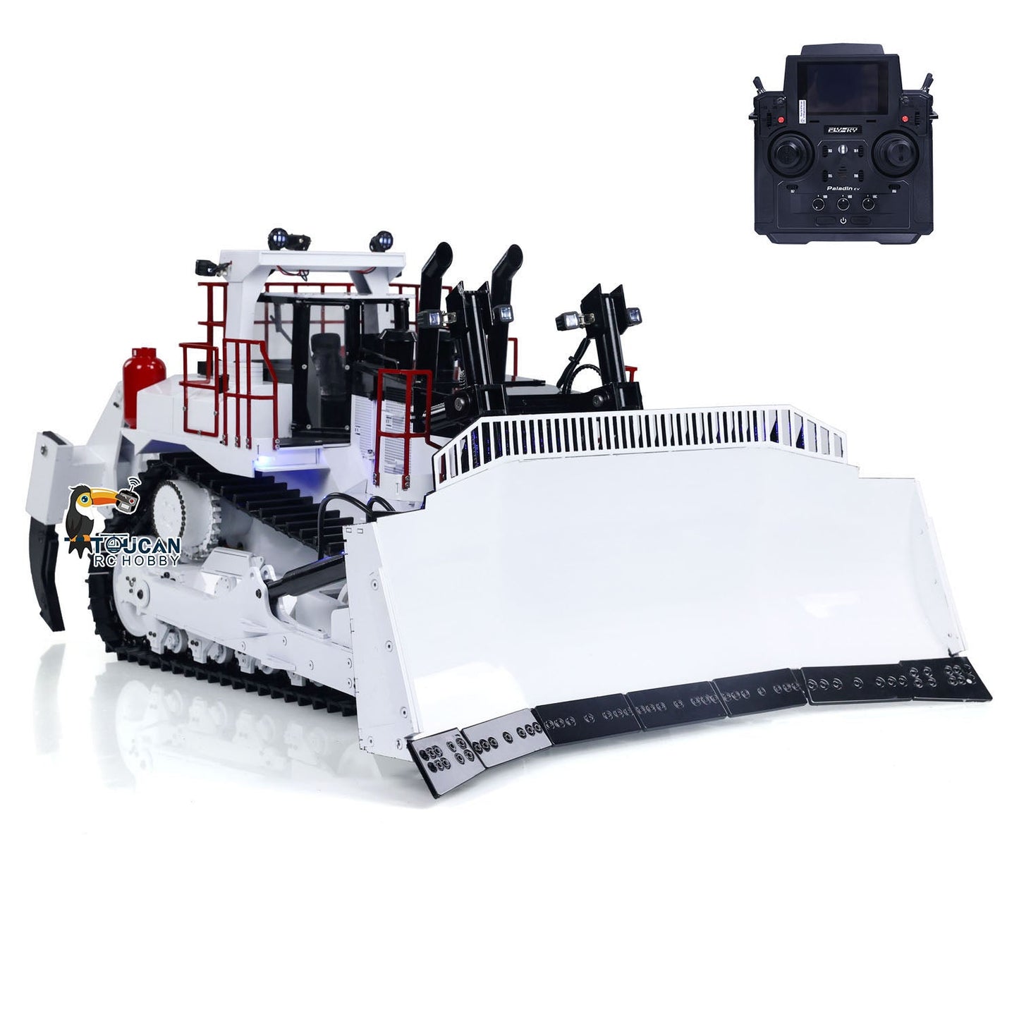 In Stock 1/14 D11T 3-Plow RC Hydraulic Heavy-duty Bulldozer Remote Control Dozers PL18EV Sound Light Smoke Assembled and Painted