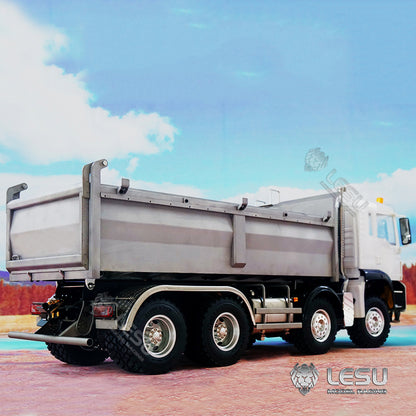 In Stock LESU 1/14 Scale 8*8 Metal Chassis TGS Hydraulic Dumper Truck Construction Vehicle Light Sound System Motor ESC