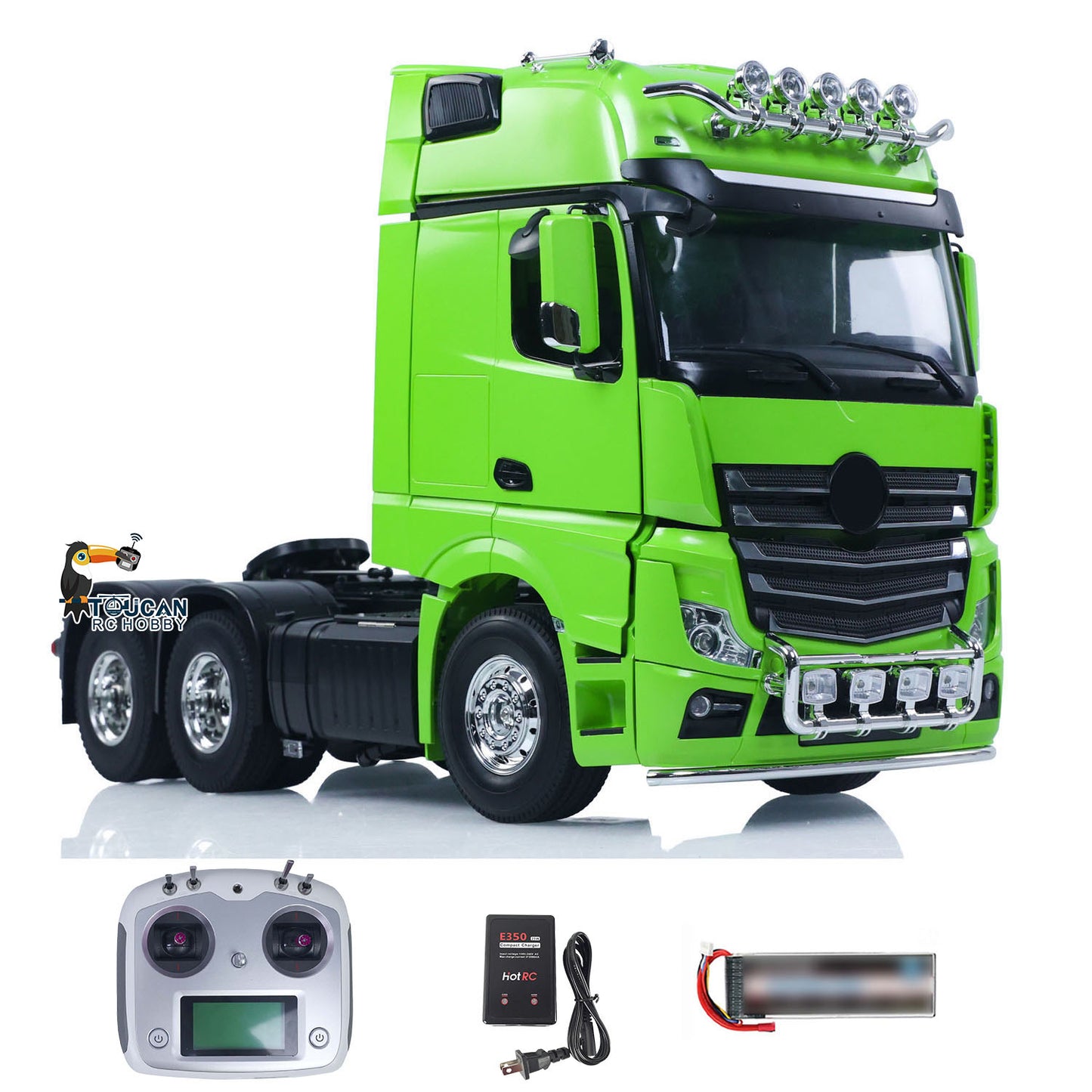 1/14 6*6 RC Tractor Truck 3363 Remote Control Lorry Car Model 540 Brushed Motor 60A ESC Openable Door Flysky I6S Radio RTR