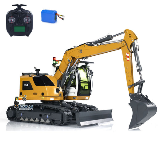 US Stock 1/14 RC Hydraulic Excavator 914 5-ways Valve Metal Remote Control Digger Model
