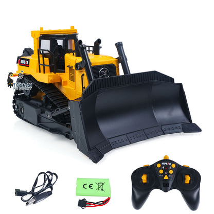 HUINA 1/16 Electric Remote Control Bulldozer 1554 RC Dozer Finished Model Metal Ripper Light Effect Battery Ready to Run
