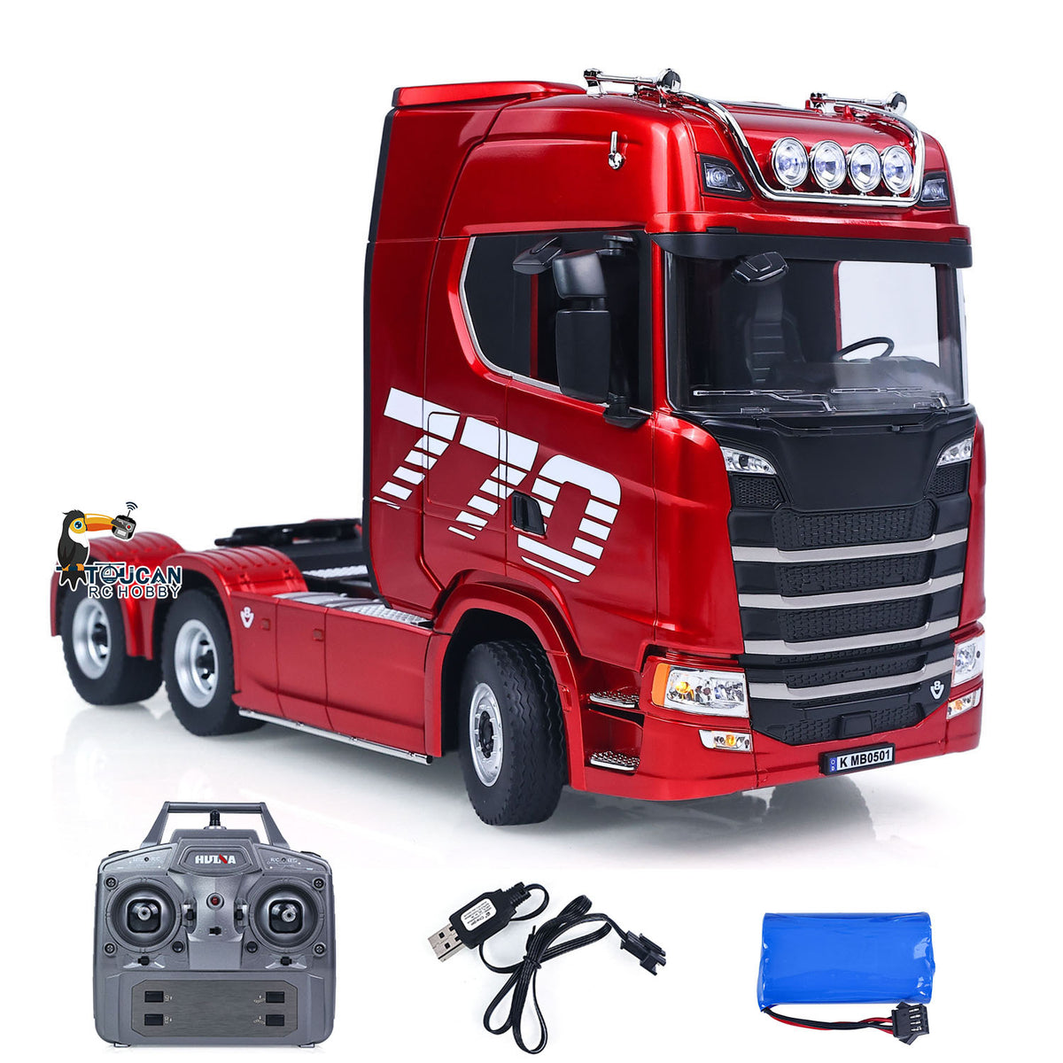 TOUCAN RC HOBBY US Stock 6*4 HUINA 1501PRO 1/18 RC Tractor Truck RTR Plastic Radio Controlled Construction Vehicle Light Sound Unit Assembled Finished Model