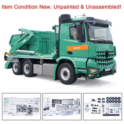 JXModel VL18U F2000 K3363 Cabin 1/14 Metal 6x4 RC Hydraulic Skip Loader KIT Swing Arm Dump Garbage Truck 4-Way Valve 2-Speed Gearbox for Hobby Builders