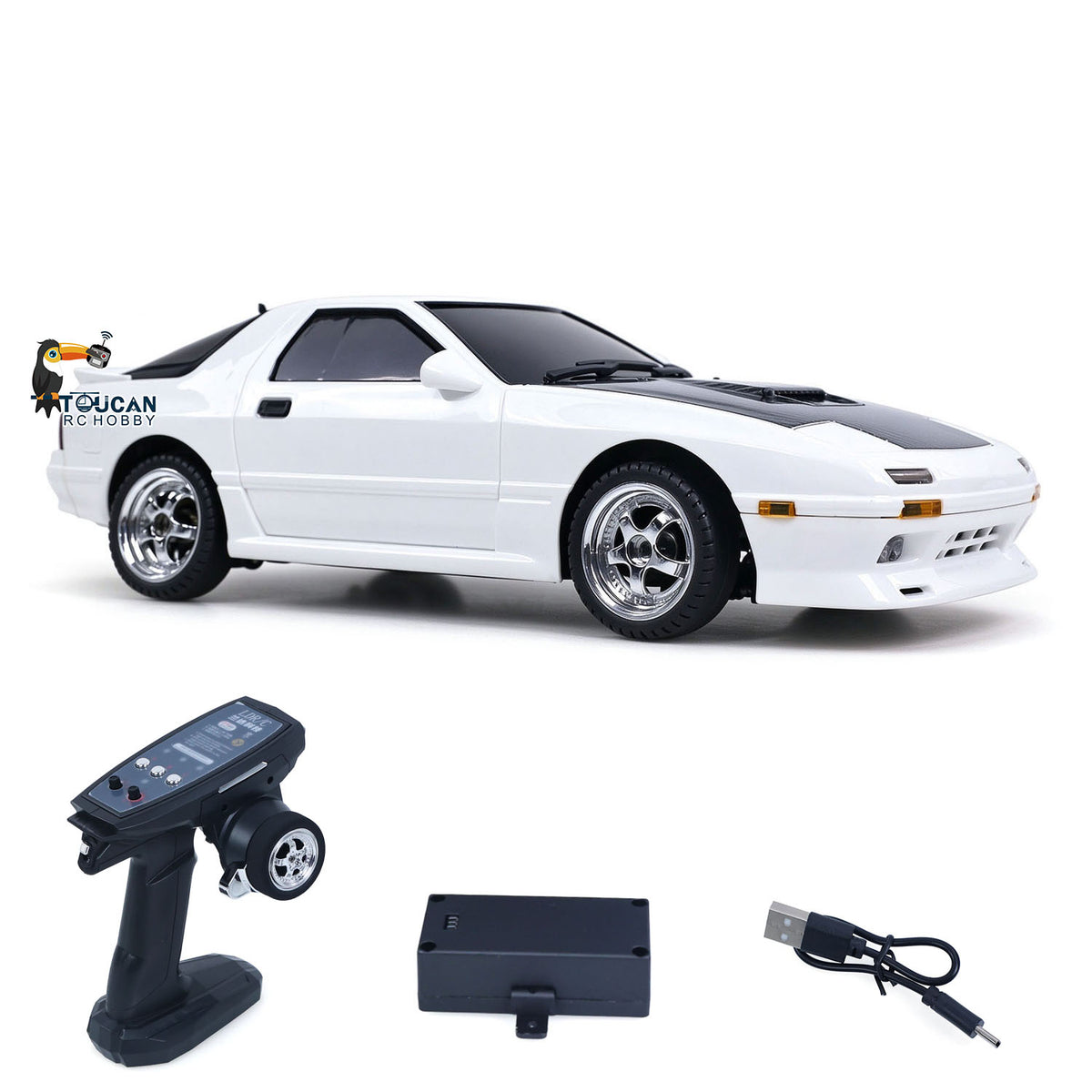 TOUCAN RC HOBBY LDRC LD1802 1/18 4*2 RX7 RC Racing Car RWD Gyroscope Wireless Control Drift Vehicles Simulation Sedan DIY Model