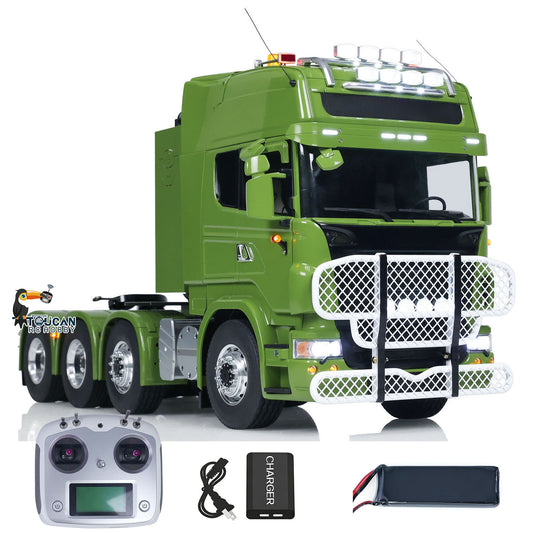 TOUCAN RC HOBBY 1/14 8X8 RC Tractor Truck  Metal Chassis Remote Control Trucks Light Sound