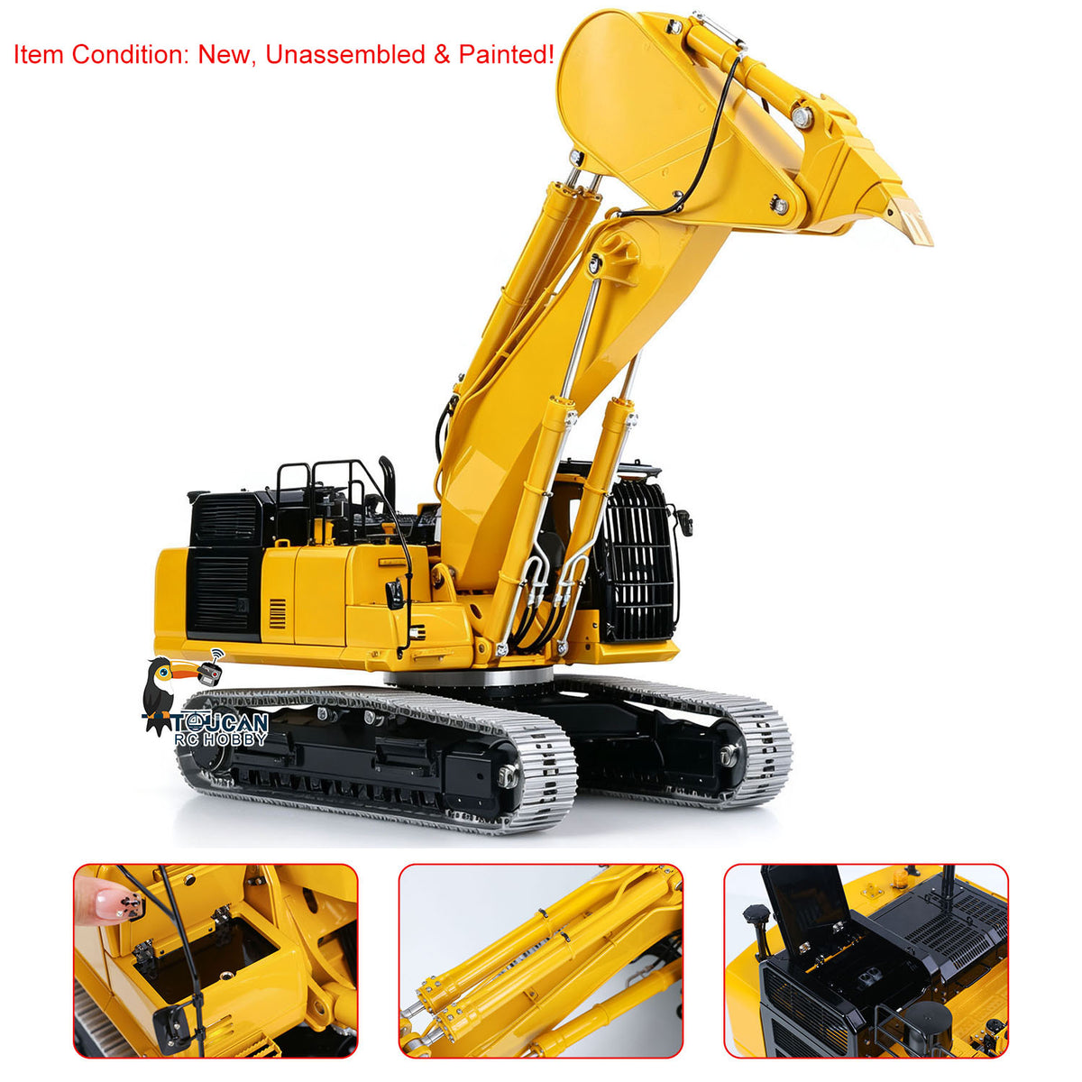 TOUCAN RC HOBBY LESU PC500 1/14 Metal Hydraulic RC Crawler Excavator B0020 Remote Control Rock Arm Digger KIT Model with Brushless Motor ESC Light 3CH Valve