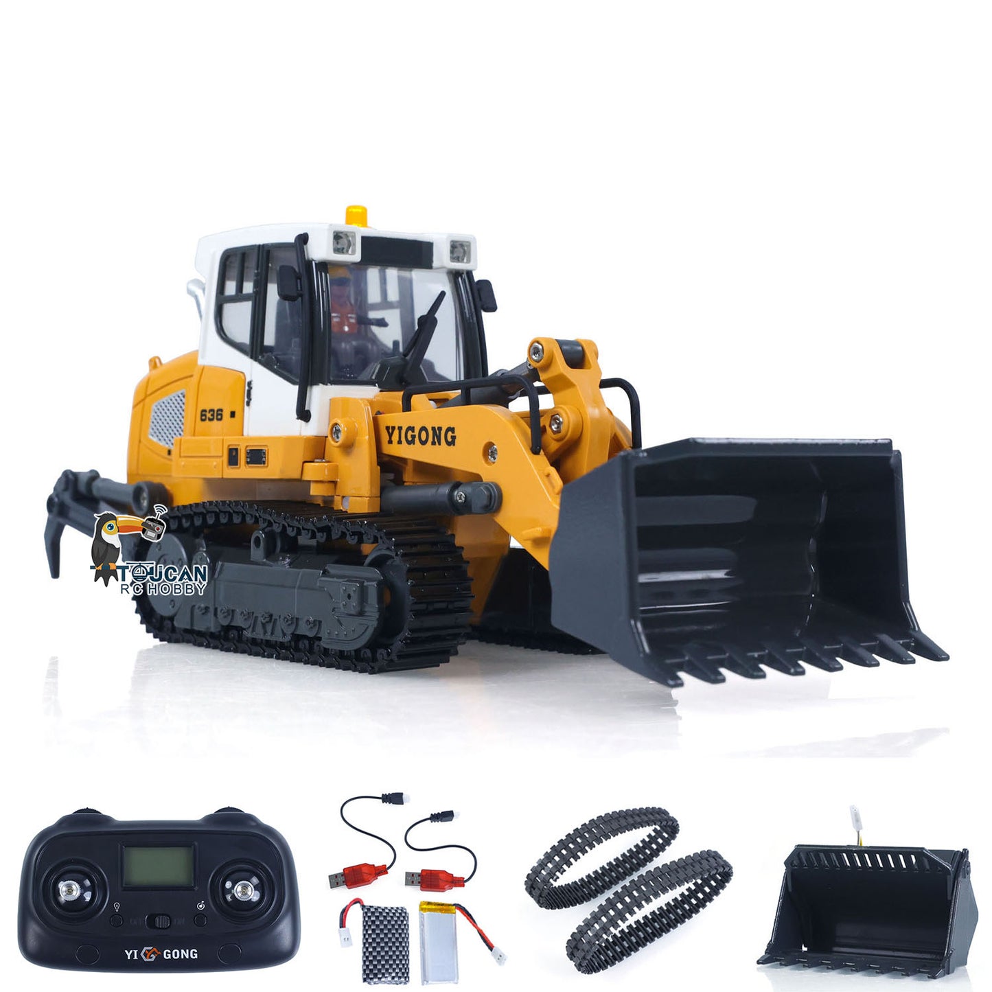 Fast Free Shipping for EU LR636 1/50 RC Tracked Loader Electric Lifting Radio Control Model Vehicle Metal Openable Bucket Tracks Ripper Soil Loosening Hook