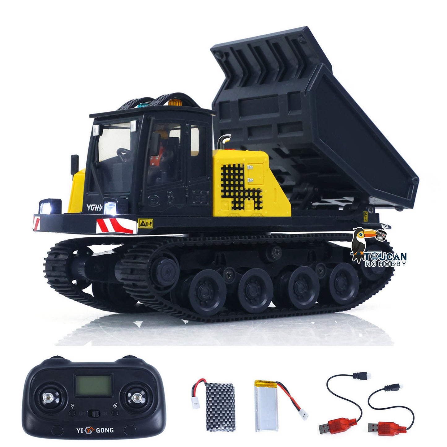 Fast Free Shipping for EU 1/50 T14R Panther RTR Electric RC Crawler Dump Truck Construction Vehicle Tracked Tipper Finished Model Toys Lights Sounds Unit
