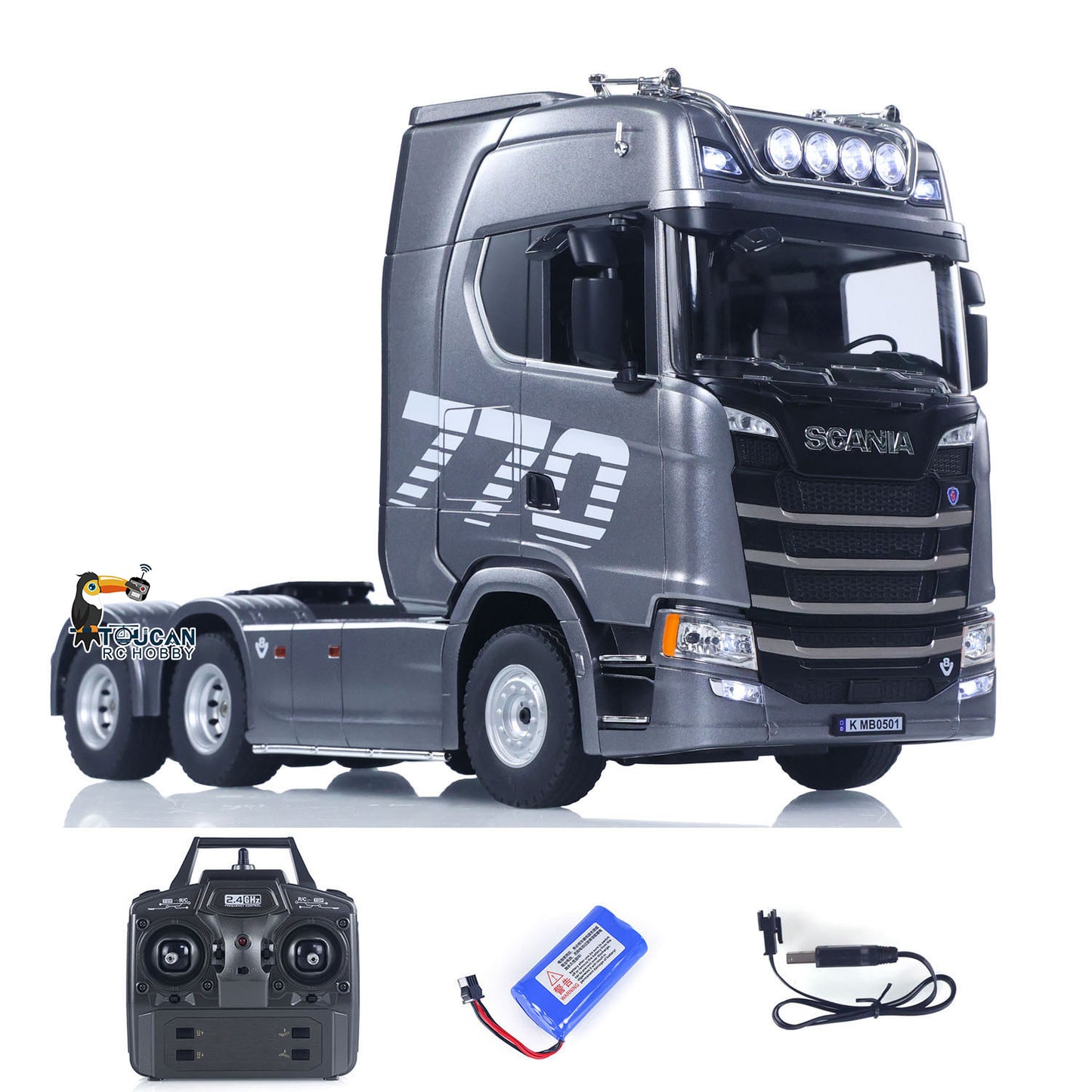 770S Plastic 1/18 6X4 RC Tractor Truck Toys RTR Remote Controlled Finished Lorry Car Model 2.4G Radio Controller 7.4V Battery 19CH Light Sound
