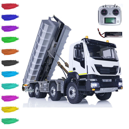 LESU Metal 8x8 Hydraulic RC Dumper Truck 1/14 Ready To Run Remote Control Emulated Car Hobby Models Assembled Painted