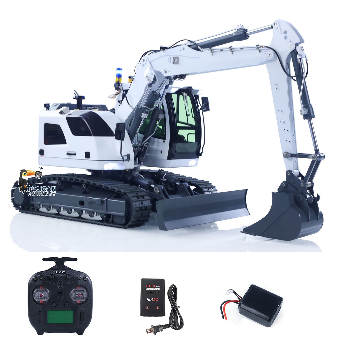 CUT Model LR914 1/14 Metal RC Hydraulic Excavator RTR 5-Way Valve ST8 Controller Manual Quick Coupler Light & Sound for Enthusiast Outdoor