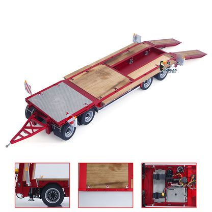 4-Axles Metal Hydraulic Trailer W/ Supported Leg for 1/14 Remote Control Tractor Truck 56379 56375 TAMIYA RC Dumper 56366