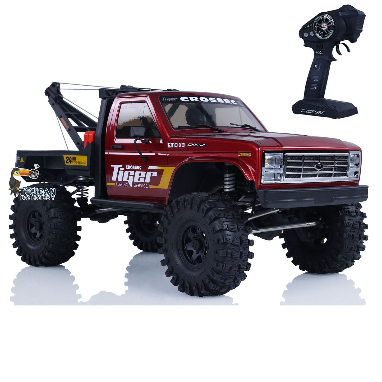 In Stock CROSSRC EMO X3 4WD 1/8 RC Rescue Towing Car 4x4 Remote Control Crawler Car Model Brushed Motor ESC X10 Radio Differential Lock