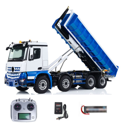 LESU Z0036 1/14 Metal 8x8 Hydraulic RC Roll On Off Dumper 2 Speed Transmission Differential Lock Sound Light System Front Hook