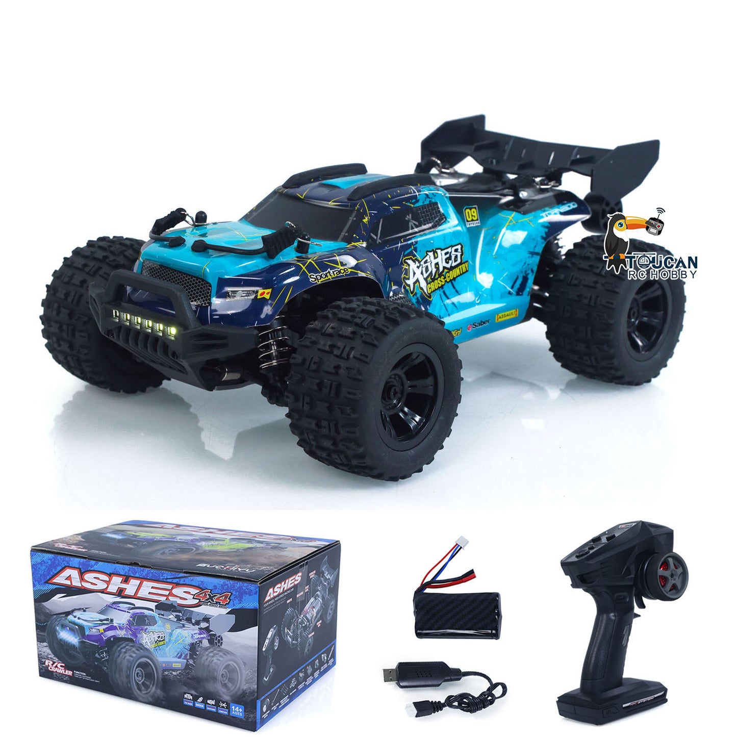 Fast Free Shipping for EU SCY 18101 Muti-Terrain 1/18 2.4GHz Sync Remote Control Off Road Vehicle PVC Body RC Electric Big Tire Truck Wheelie Bar LED Light