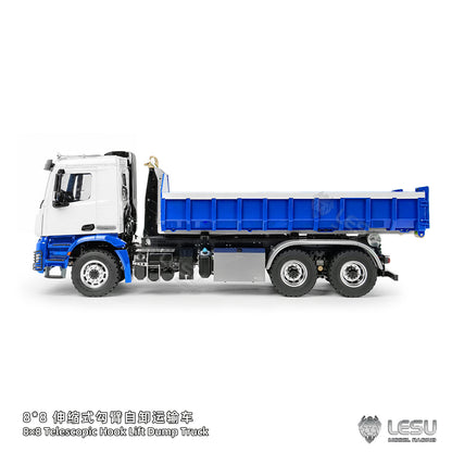 TOUCAN RC HOBBY LESU Z0092 1/14 6x6 RC Hydraulic Roll Off Dump Truck with Telescopic Hook Lift Metal Chassis 3 Speed Gearbox Light Sound System