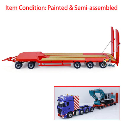 In Stock Metal Flatbed Trailer for LESU 1/14 RC Hydraulic Dumper Remote Controlled Truck Tipper Car Spare Parts DIY Painted