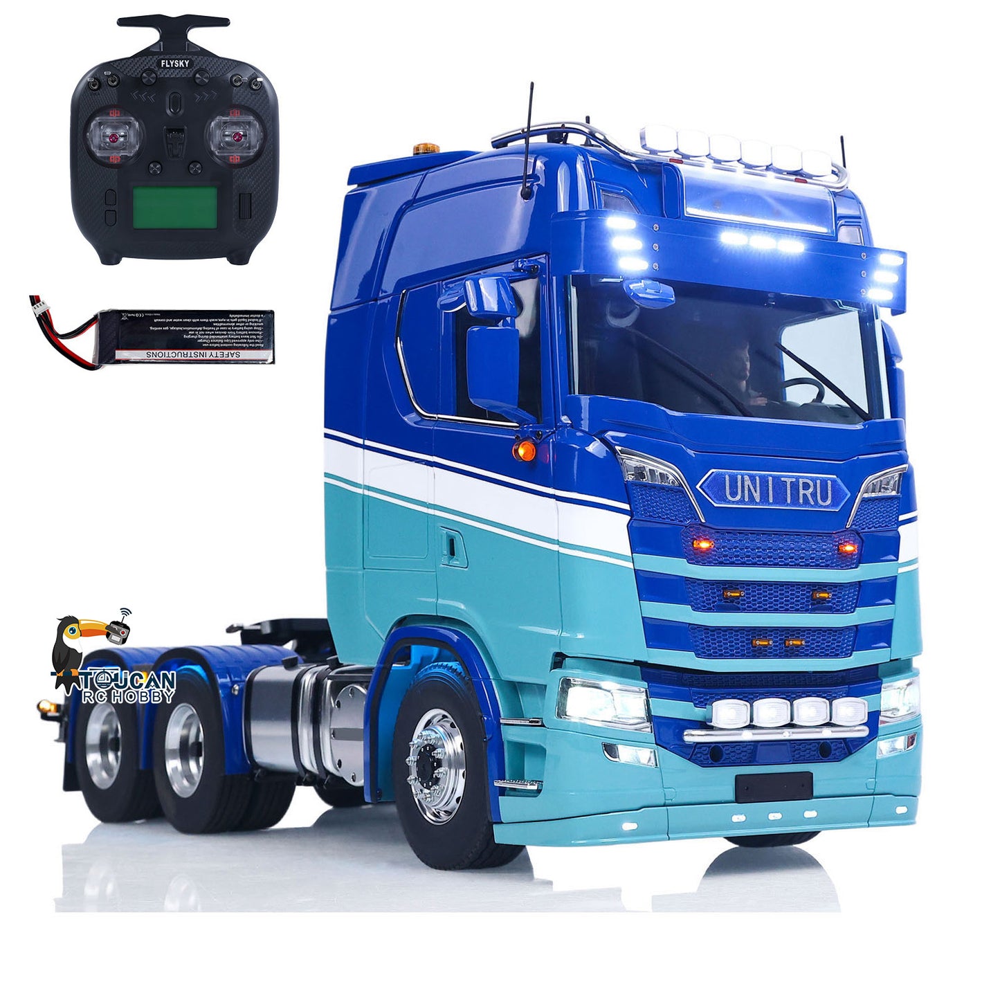 In Stock RTR Unitru 06 770S 1/14 Remote Control Tractor Truck 6X6 Metal Chassis 2Speed Gearbox Smoke Lights Sounds Brushless Motor ESC