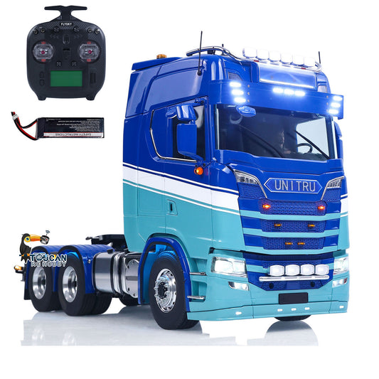 RTR Unitru 06 770S 1/14 Remote Control Tractor Truck 6X6 Metal Chassis 2Speed Gearbox Smoke Lights Sounds Brushless Motor ESC