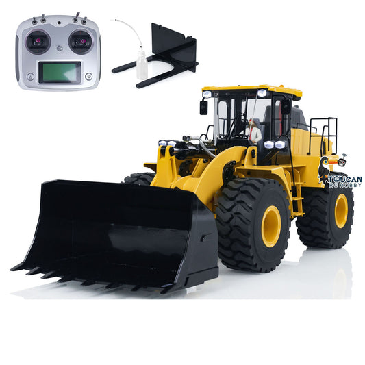 In Stock 1/14 Scale RC Hydraulic Loader WA470 Metal Construction Vehicle 980L Remote Control Lights Sound Radio System
