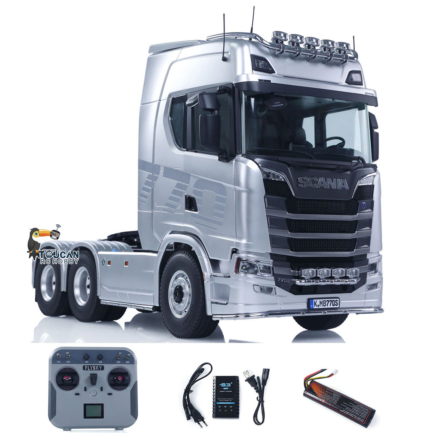 US Stock 1/14 KABOLITE RC Tractor Car 770S 100 6x6 Romote Control Truck 2Speed Gearbox Differential Lock Vehicle 6WD Sound Light Model