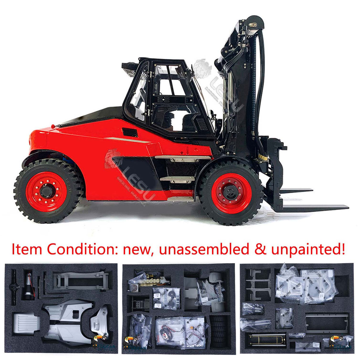 TOUCAN RC HOBBY LESU 1/14 RC Hydraulic Painted Assembled RC forklift Metal Aoue-LD160S Remote Control Wheeled Car Sound Light System Model