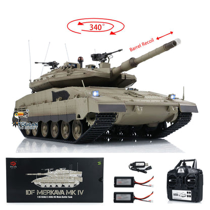 Heng Long 1/16 RC Battle Tank IDF Merkava IV 3958 Remote Control Military Tanks Infrared Combat BB Shooting Smoke Two Battery