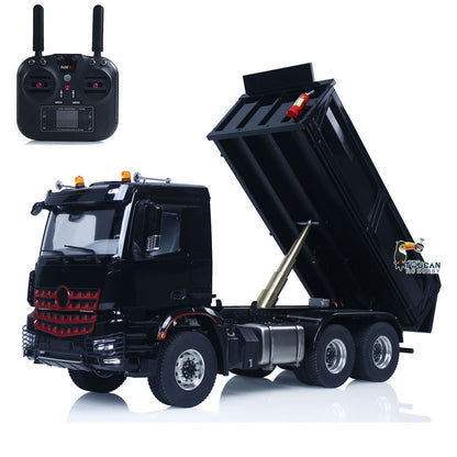 MDMODEL 3348 6x6 Metal Chassis 1/14 RC Hydraulic Dump Truck Remote Control Tipper 2Speed Gearbox Light Sound HotRC Radio