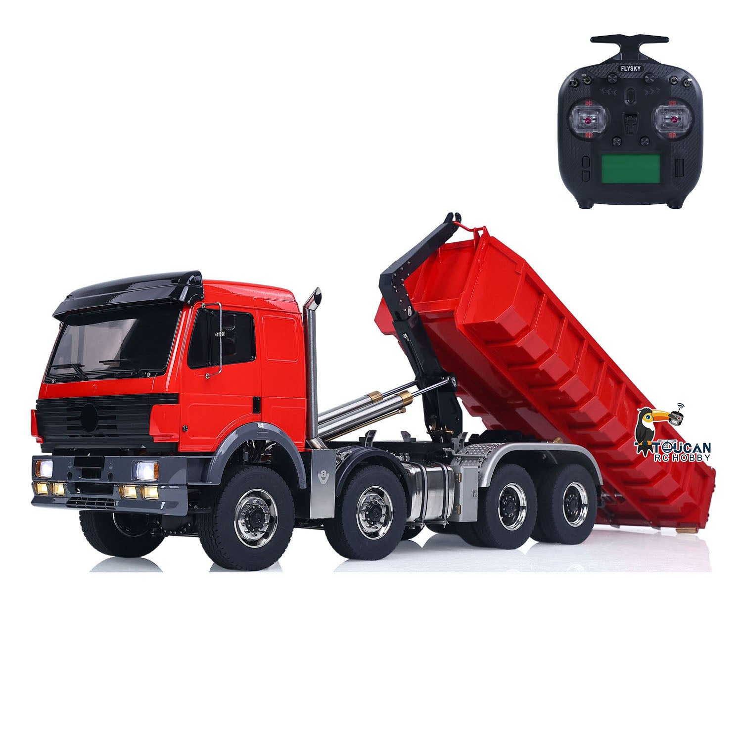1/14 Metal RC Dump Truck 1838 8X8 Roll On Off Dumper Hydraulic Tipper