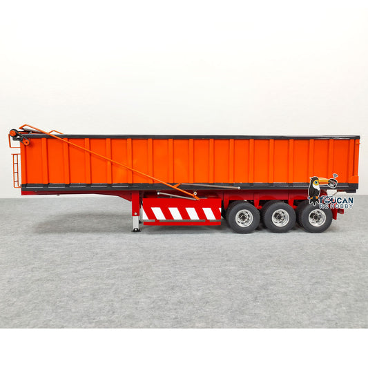 Metal 1/14 3-axle Hydraulic RC Dump Trailer Electric Awning for Radio Controlled Tractor Trucks Construction Vehicle