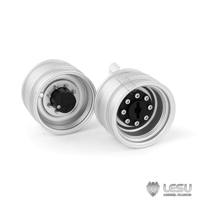 LESU Metal Front/Rear Axle with Differential Lock/ Wheel Hub/ Plastic Wheel Tire for 1/14 RC Hydraulic Loader Aoue WA100M-8 RD-A0021 for Vehicle Enthusiast