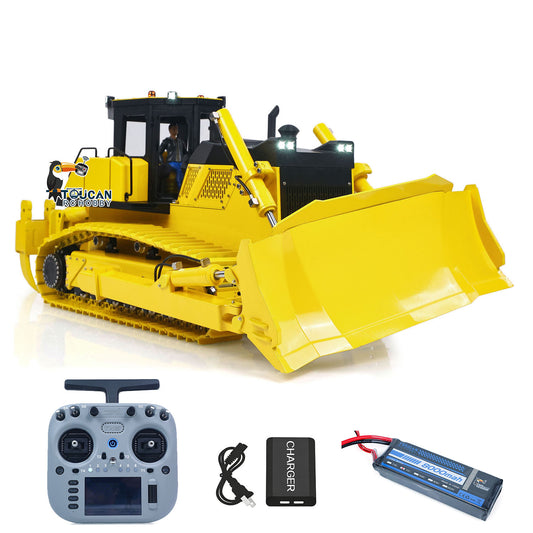 US Stock Metal 1/12 Remote Control Hydraulic Bulldozer D155AX RTR Heavy Dozer Model 7 Way Valve 3.0L Oil Pump 5 Plows Radio Master TX15 Radio Battery