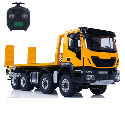1/14 8x8 RC Hydraulic Equipment Remote Control Rescue Vehicles Wrecker Truck Sounds Lights Assembled Painted Hobby Model DIY