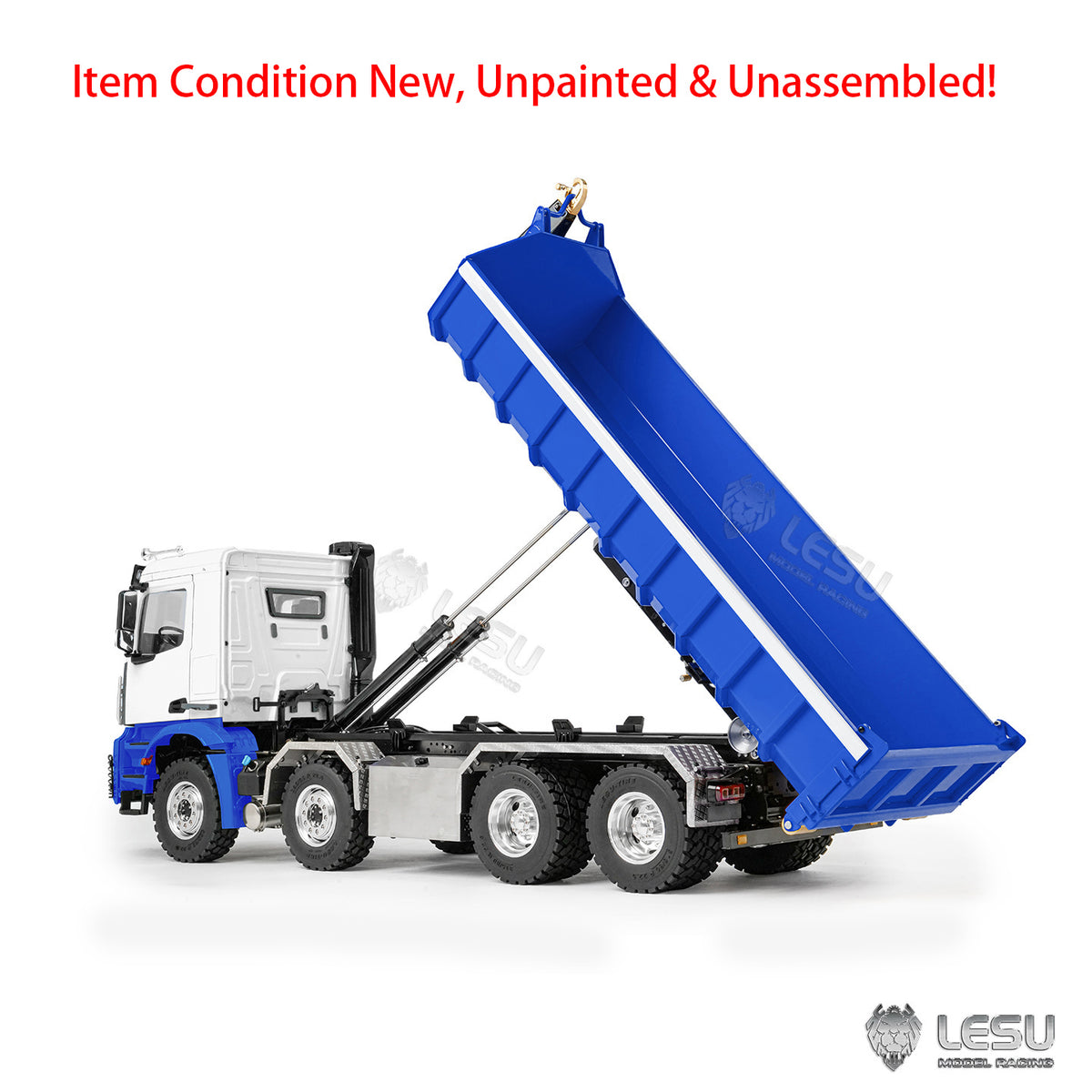 TOUCAN RC HOBBY LESU Z0096 1/14 RC Hydraulic Roll Off Dump Truck with 8x8 Metal Chassis Telescopic Hook Lift 3 Speed Transmission Light Sound