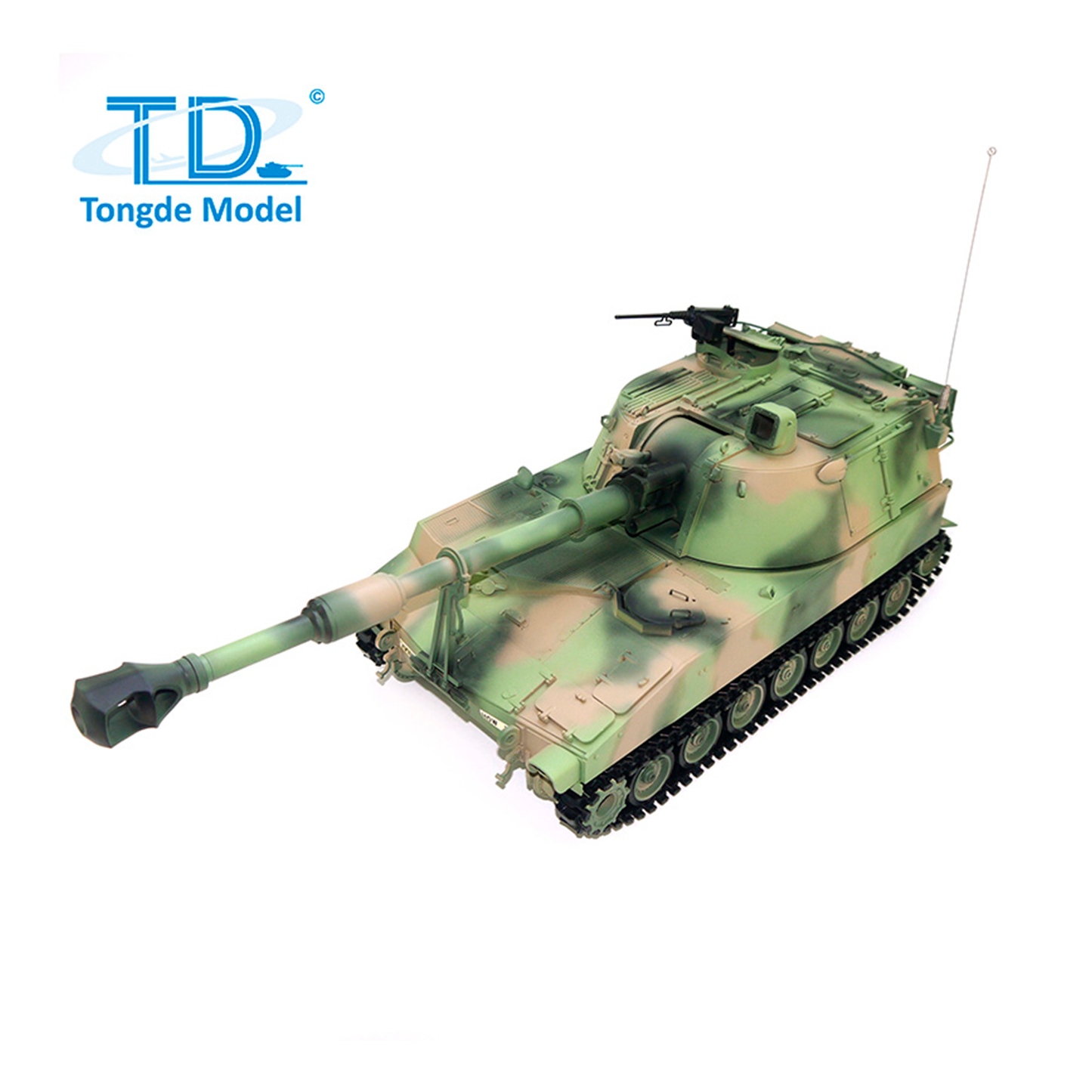 Tongde Model 1/16 M109A2 RC Tank RTR Self-propelled Howitzer Sound Light Metal Wheels Smoke BB Unit Barrel Recoil System