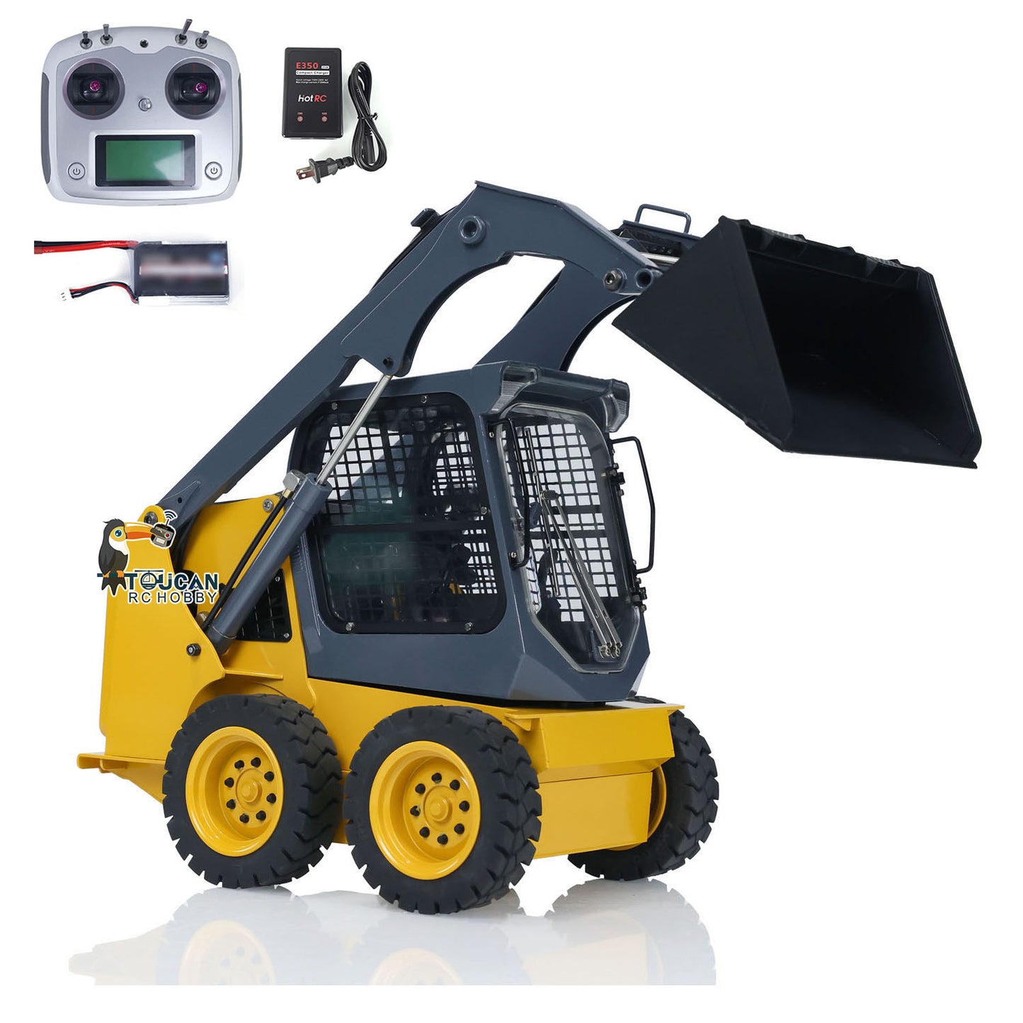Toucanhobby SM450 1/14 Metal RC Hydraulic RTR Wheel Loader FlySky I6S Controller Light Sound System for Construction Model Enthusiast Outdoor