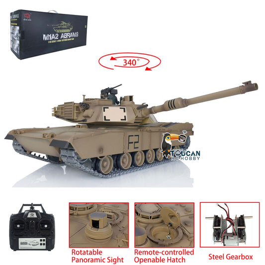 Heng Long 1/16 7.0 3918 RC Tank M1A2 Abrams RTR Commander Panoramic Sight Rotate Upgraded Versions BB pellets HOBBY Models