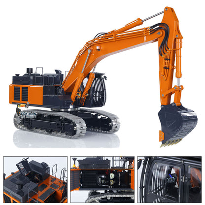 US Stock LESU 1/14 RC Hydraulic Excavator Model Aoue ZX490 Metal Remote Control Heavy Digger Car 6CH Valve Light 6CH Electrical Slip Ring