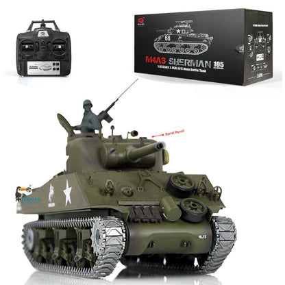 TOUCAN RC HOBBY Henglong 1/16 TK7.0 Promotin USA M4A3 Sherman 3898 RTR RC Tank with Barrel Recoil BB IR Smoke Metal Tracks Sprockets Idlers Wheels