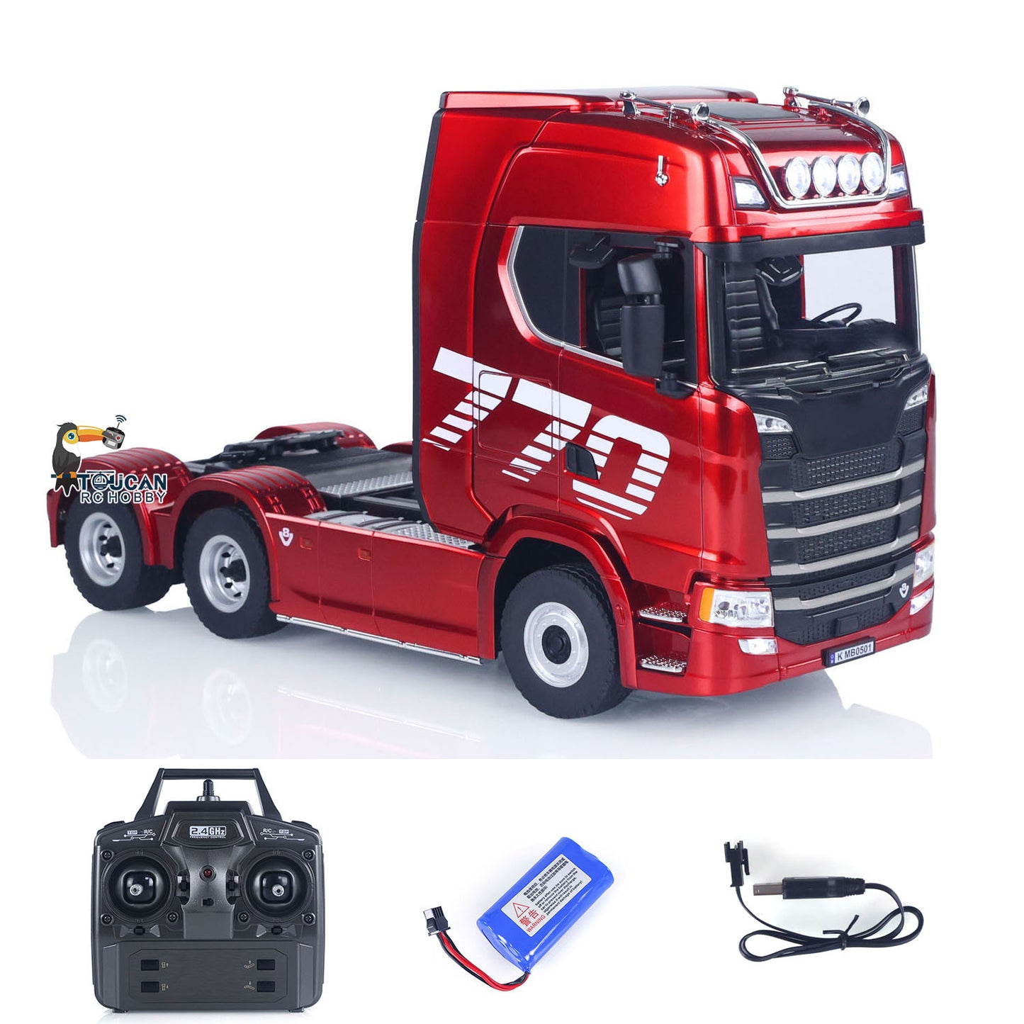 Fast Free Shipping 770S Plastic 1/18 RC Tractor Truck Toys Finished Model RTR 7.4V Battery Radio 19CH Light Sound Effects Remote Control Lorry Car