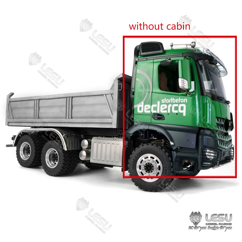 BEST SELLING LESU 1/14 3363 3348 6*6 RC Dump Truck Hydraulic System Valve Pump Metal Cylinder Motor Bcuket W/O Cabin ESC Servo