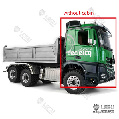 BEST SELLING LESU 1/14 3363 3348 6*6 RC Dump Truck Hydraulic System Valve Pump Metal Cylinder Motor Bcuket W/O Cabin ESC Servo