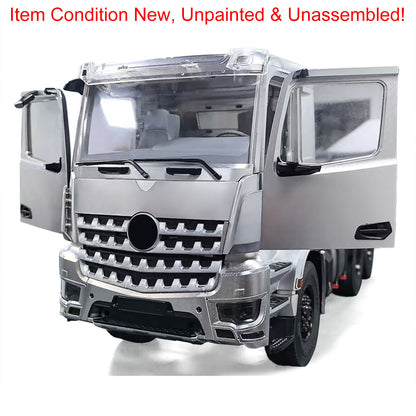 1/14 Unpainted BZ Metal Cabin Kits for RC Tractor Truck Remote Control Dumper Tipper Openable Door No Light System DIY Model